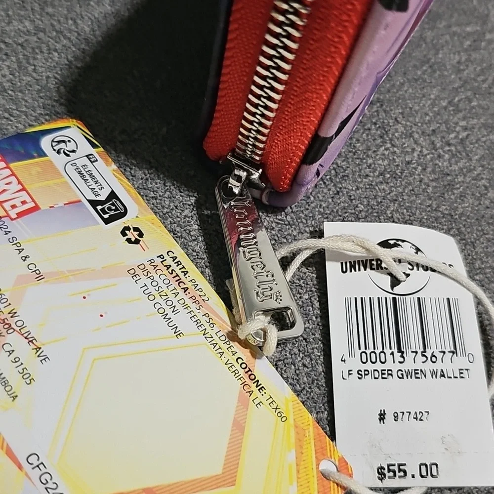 NWT Loungefly Spiderman Wallet Across the Spider-verse Gwen Universal Studios